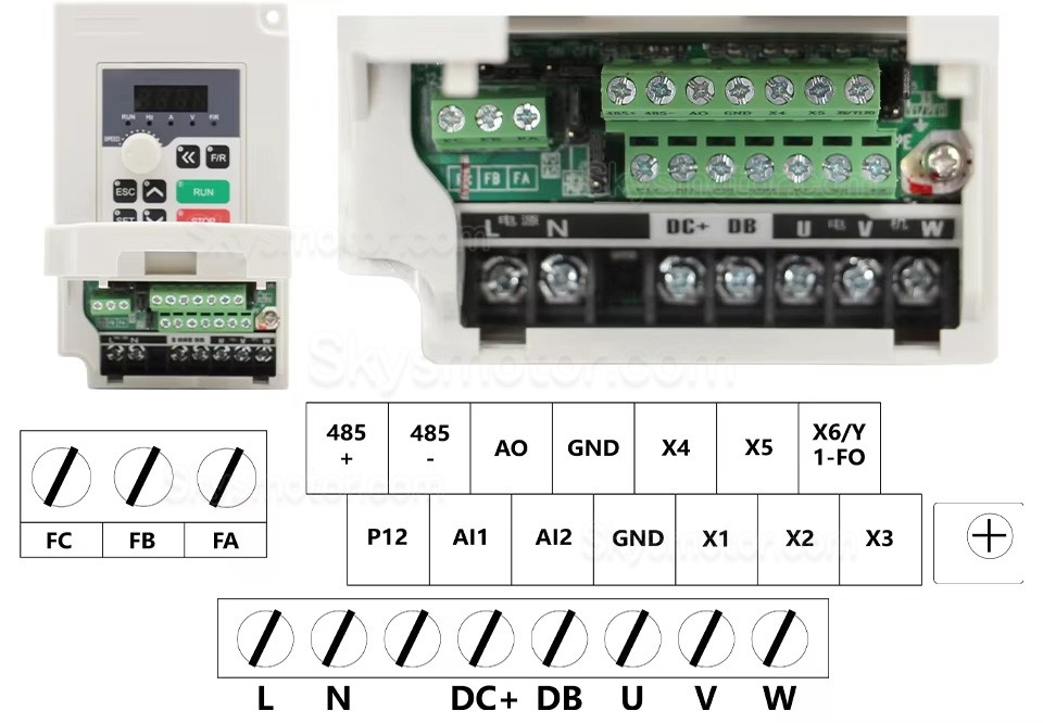 5.5KW VFD 可変周波数ドライブ H100-5.5S2 / T4 220V / 380V CNCスピンドルモーターおよび彫刻機用